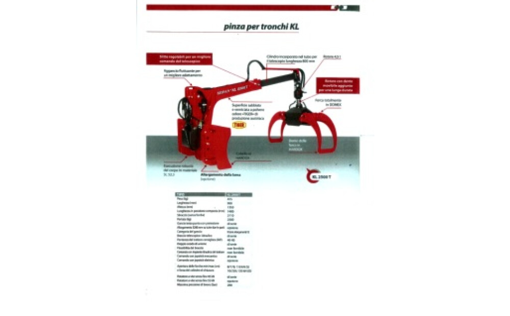 Braccio telescopico con pinza per tronchi krpan kl - 1