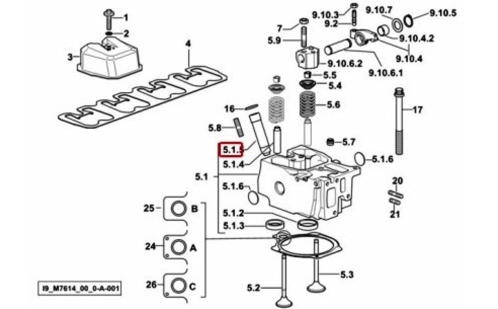 Cod. 0.010.6041.0/10 bussola (testa dei cilindri) sdf parts - 1