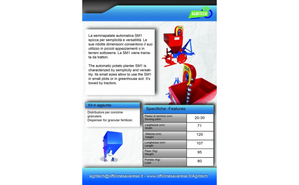 Semina patate automatica agritech sm1 - 3