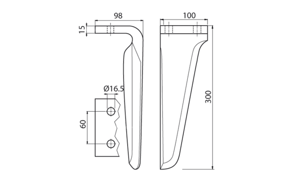 Dente erpice Maschio destro - 2